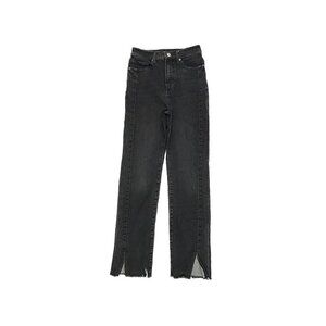 Express 90's Slim Super High Rise Raw Hem Women's size 4 Black Denim jeans